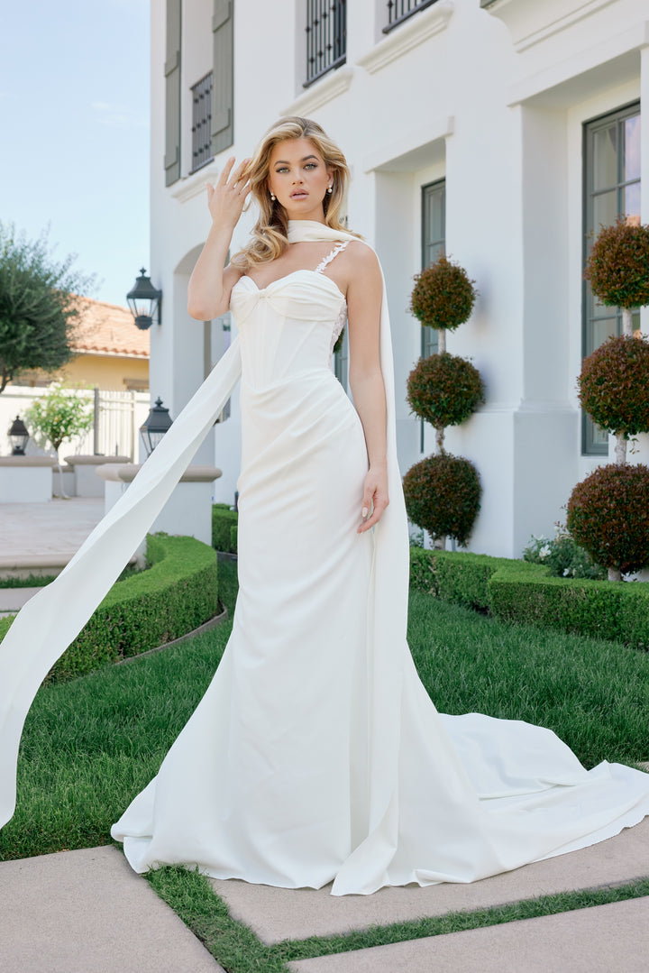 Applique Sleeveless Bridal Gown by Nox Anabel JE1079