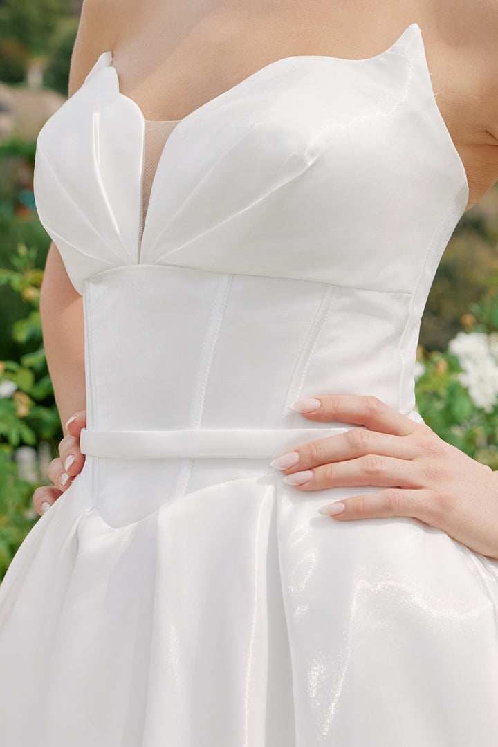 Satin Strapless A-line Bridal Gown by Nox Anabel JE1085