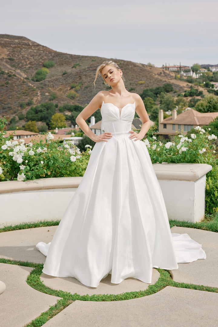 Satin Strapless A-line Bridal Gown by Nox Anabel JE1085