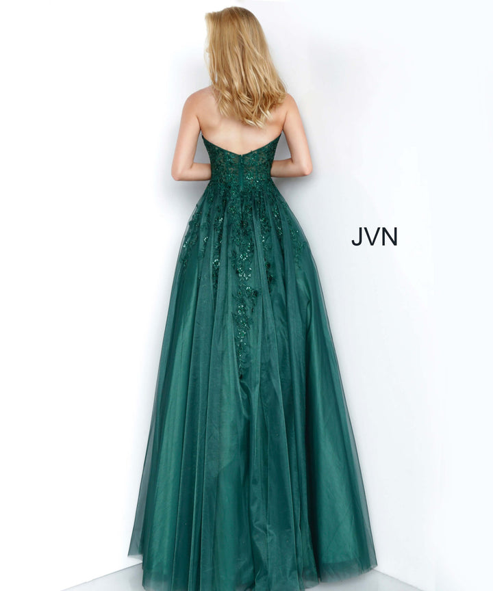 Tulle Strapless A-line Gown by Jovani 00915
