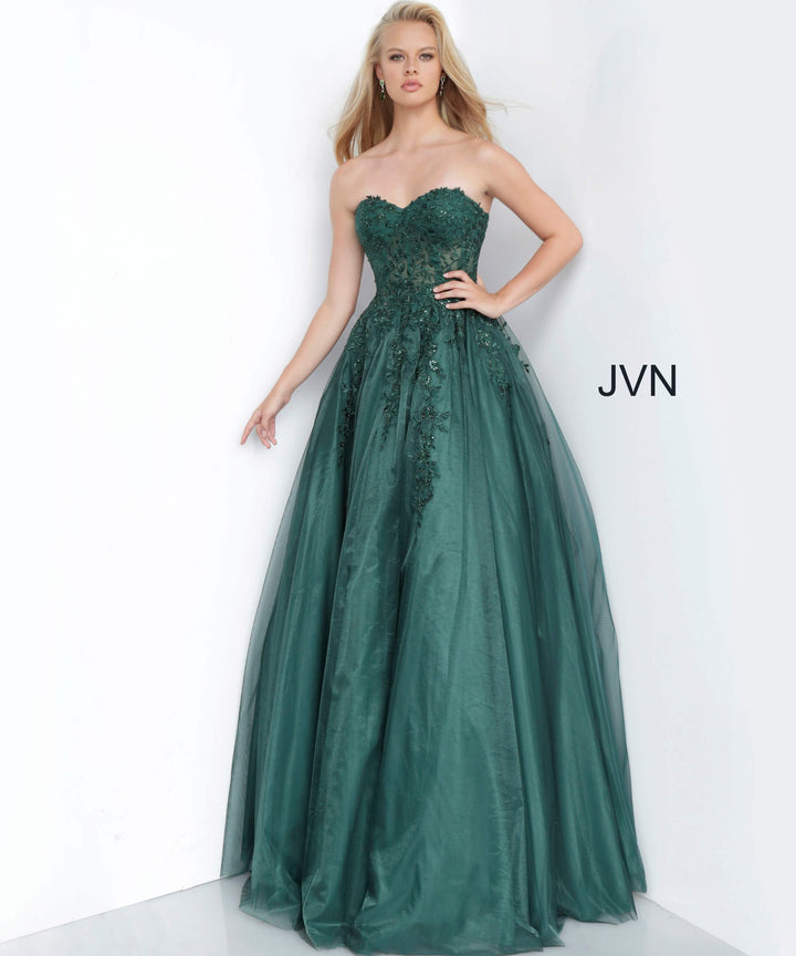 Tulle Strapless A-line Gown by Jovani 00915