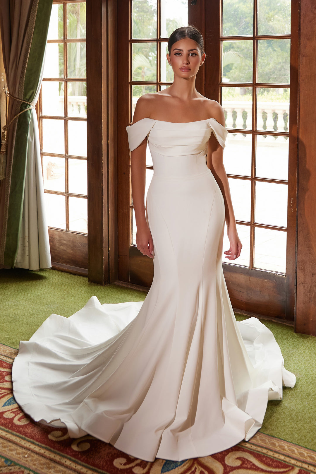 Satin Wedding Off The Shoulder Tight Wedding Dress Satin Off Shoulder Bridal Gown By Nox Anabel JW1032 Satin Wedding Off The Shoulder Tight Wedding Dress Satin Off Shoulder Bridal Gown By Nox Anabel JW1032