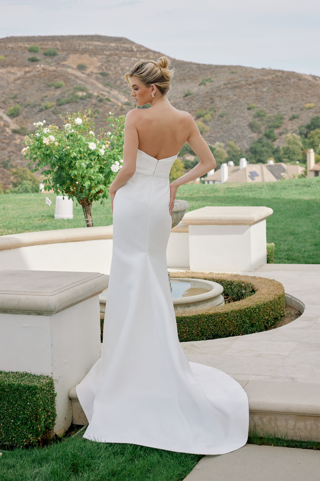 strapless bodycon wedding dress a line strapless wedding dress MARION Strapless A-line Satin Gown