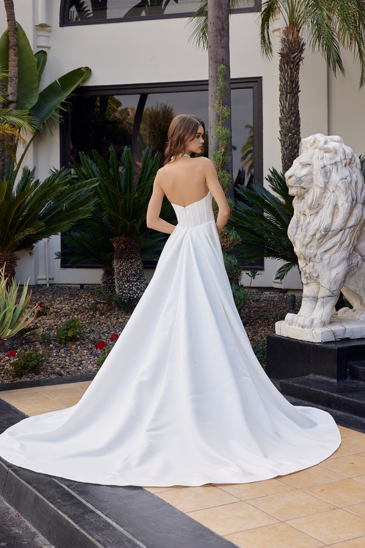 Satin Strapless A-line Bridal Gown by Nox Anabel JW1045