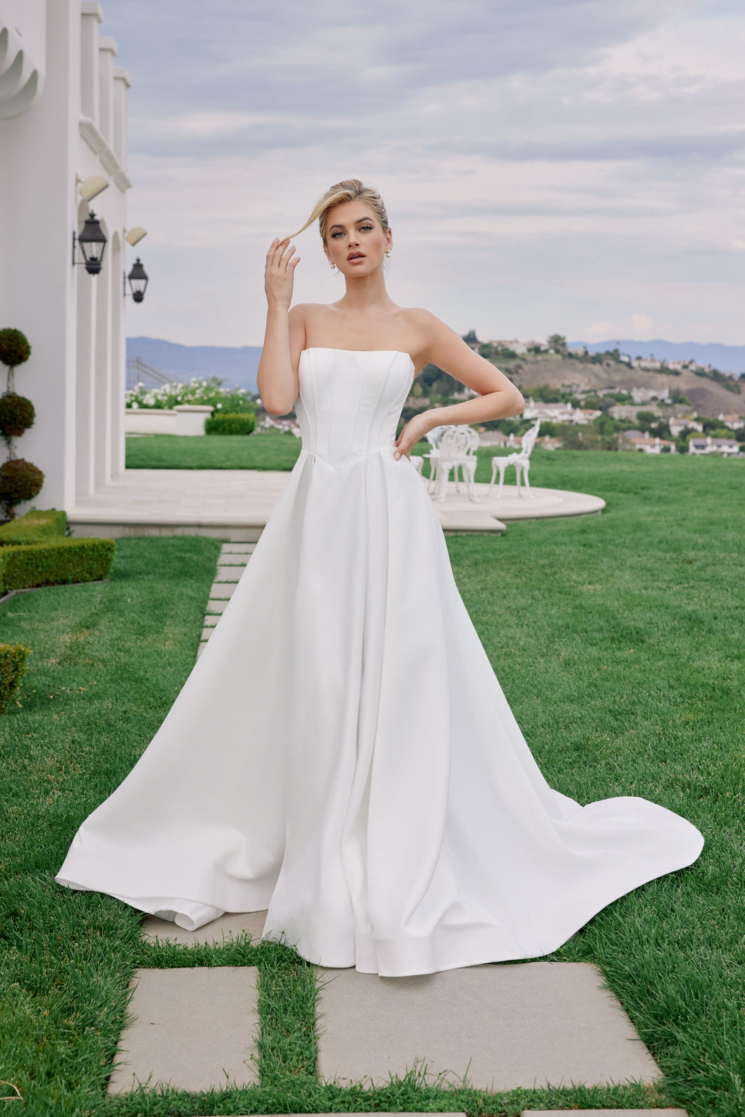 Satin Strapless A-line Bridal Gown by Nox Anabel JW1045
