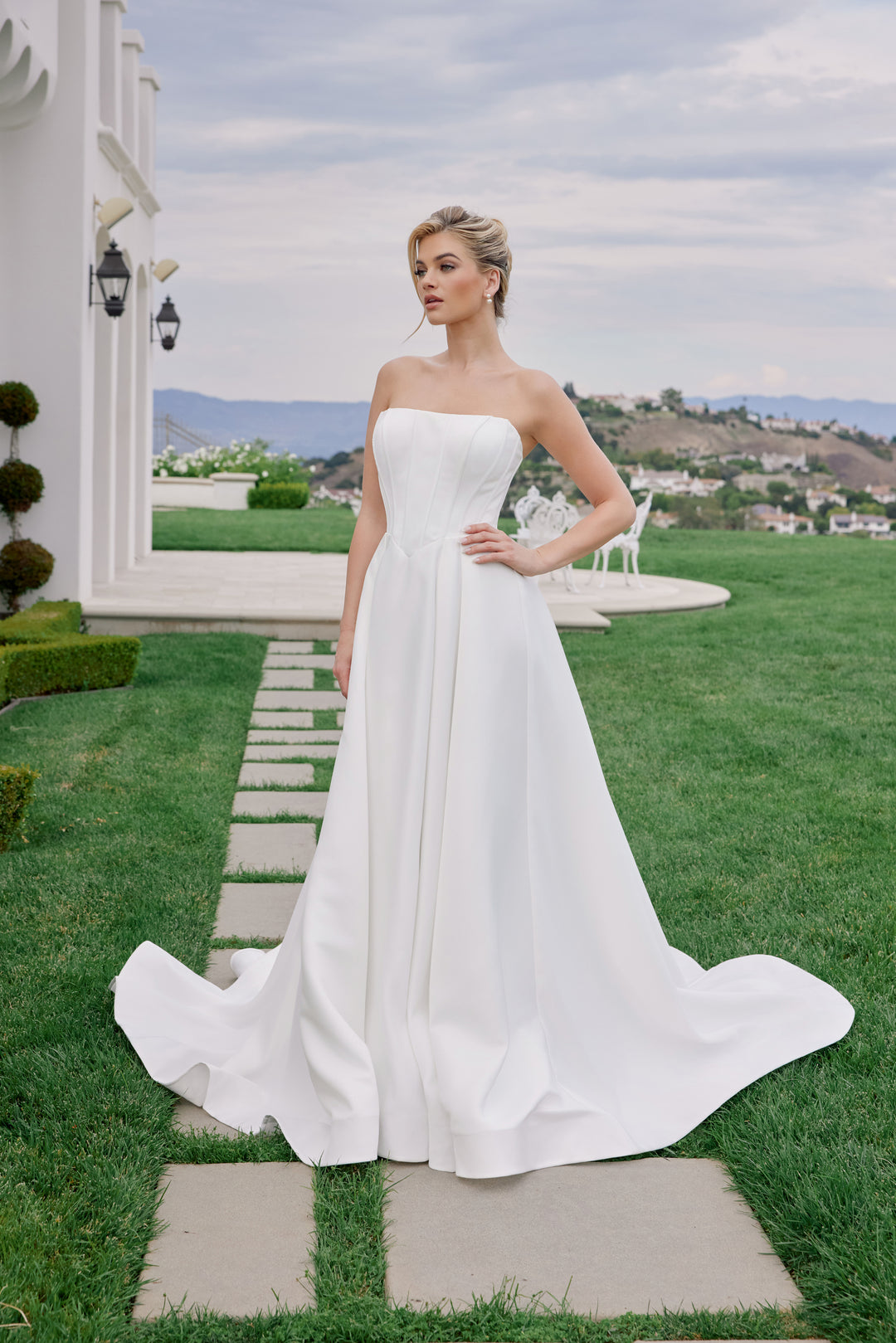 Satin Strapless A-line Bridal Gown by Nox Anabel JW1045