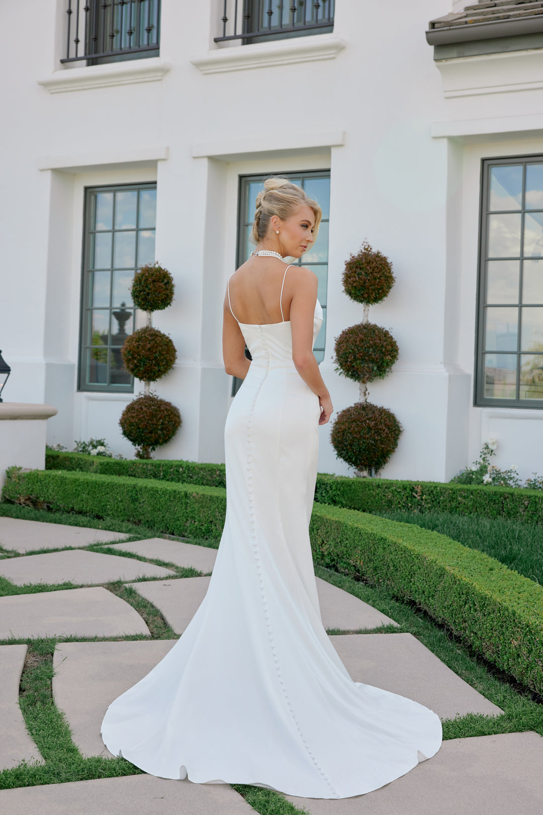 Satin Fitted Cowl Bridal Gown by Nox Anabel JW1047