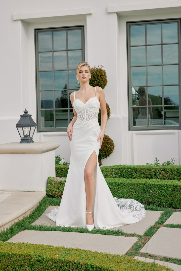 Sleeveless Slit Bridal Gown by Nox Anabel JW1050