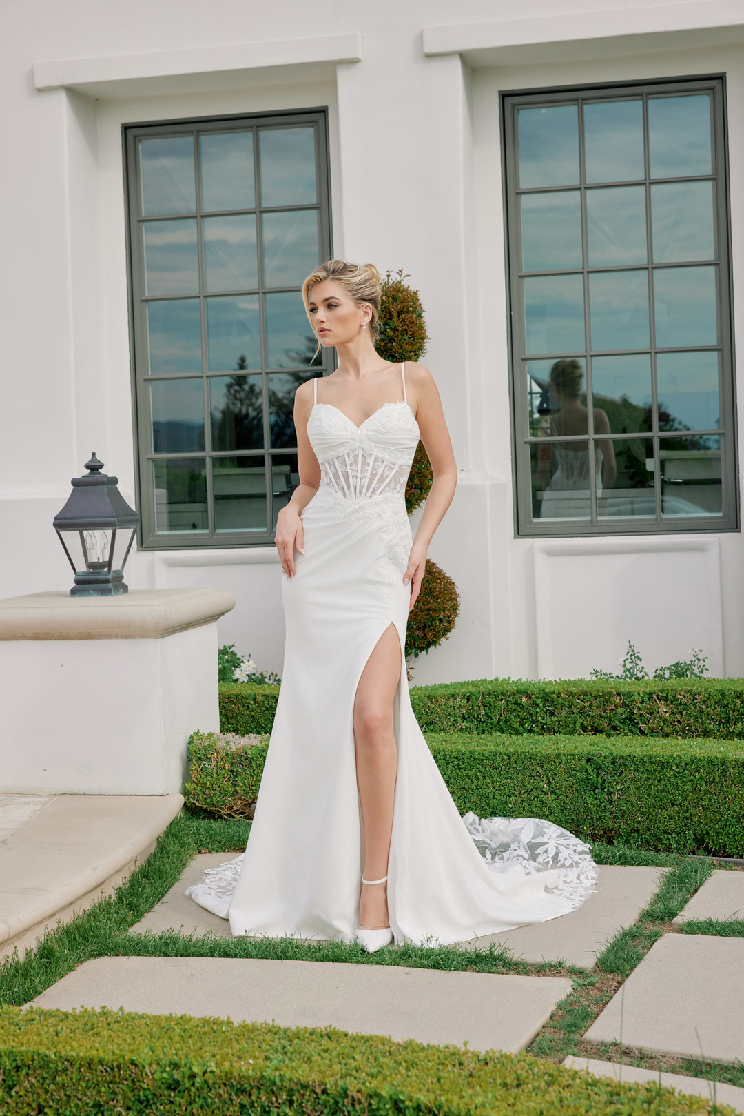 Sleeveless Slit Bridal Gown by Nox Anabel JW1050