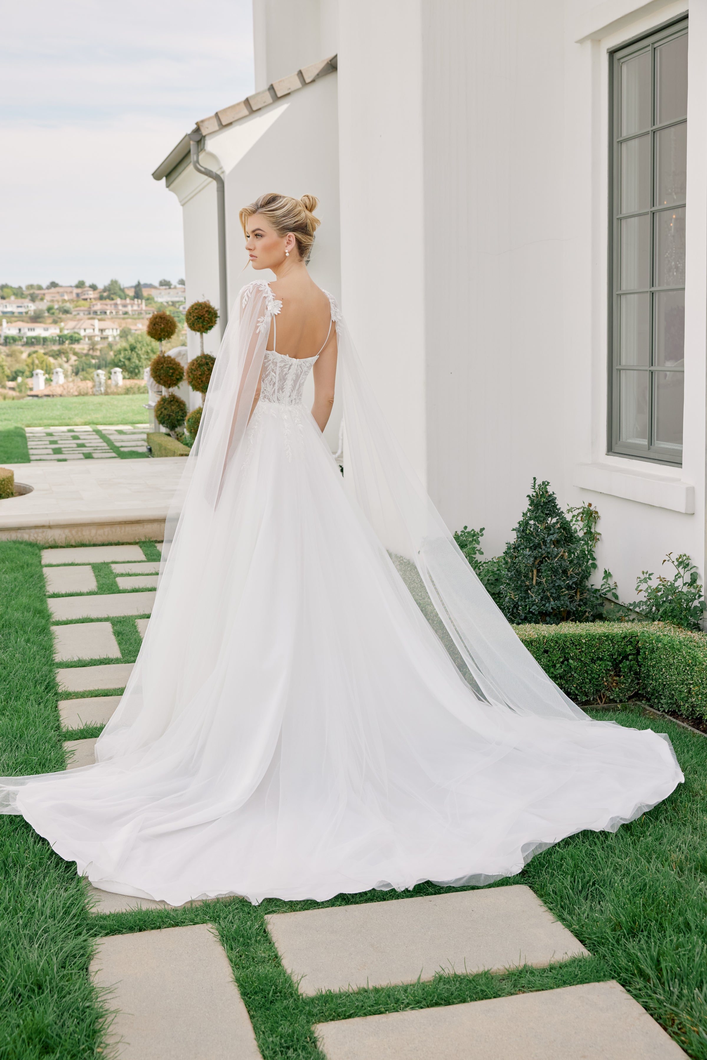 Cape Sleeve A-line Bridal Gown by Nox Anabel JW1052 – ABC Fashion