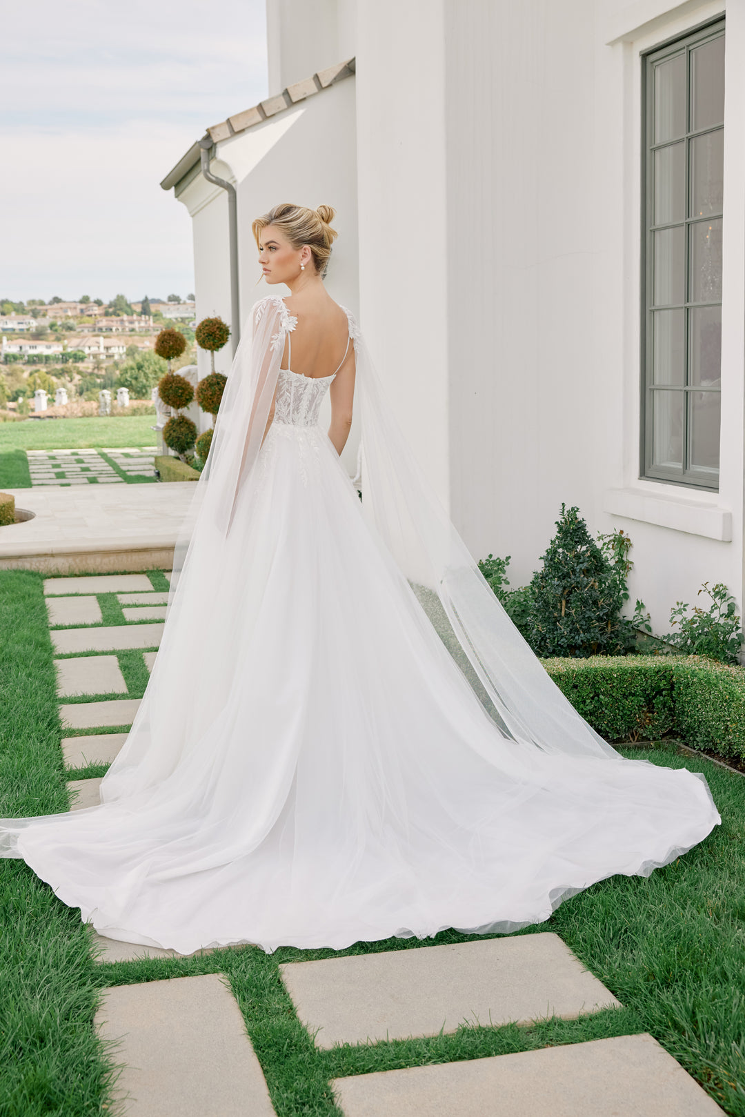 Cape Sleeve A-line Bridal Gown by Nox Anabel JW1052