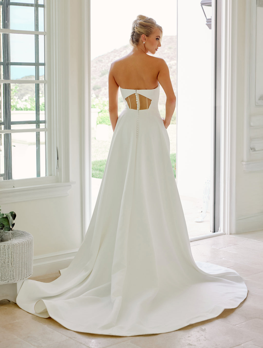 Satin Strapless A-line Bridal Gown by Nox Anabel JW1053