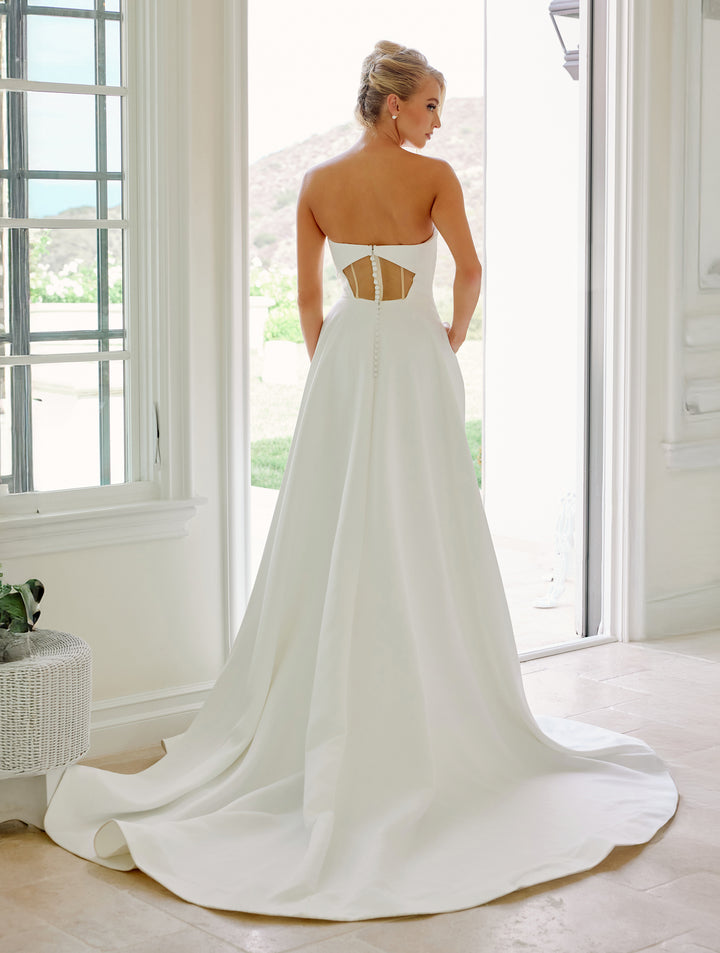 Satin Strapless A-line Bridal Gown by Nox Anabel JW1053