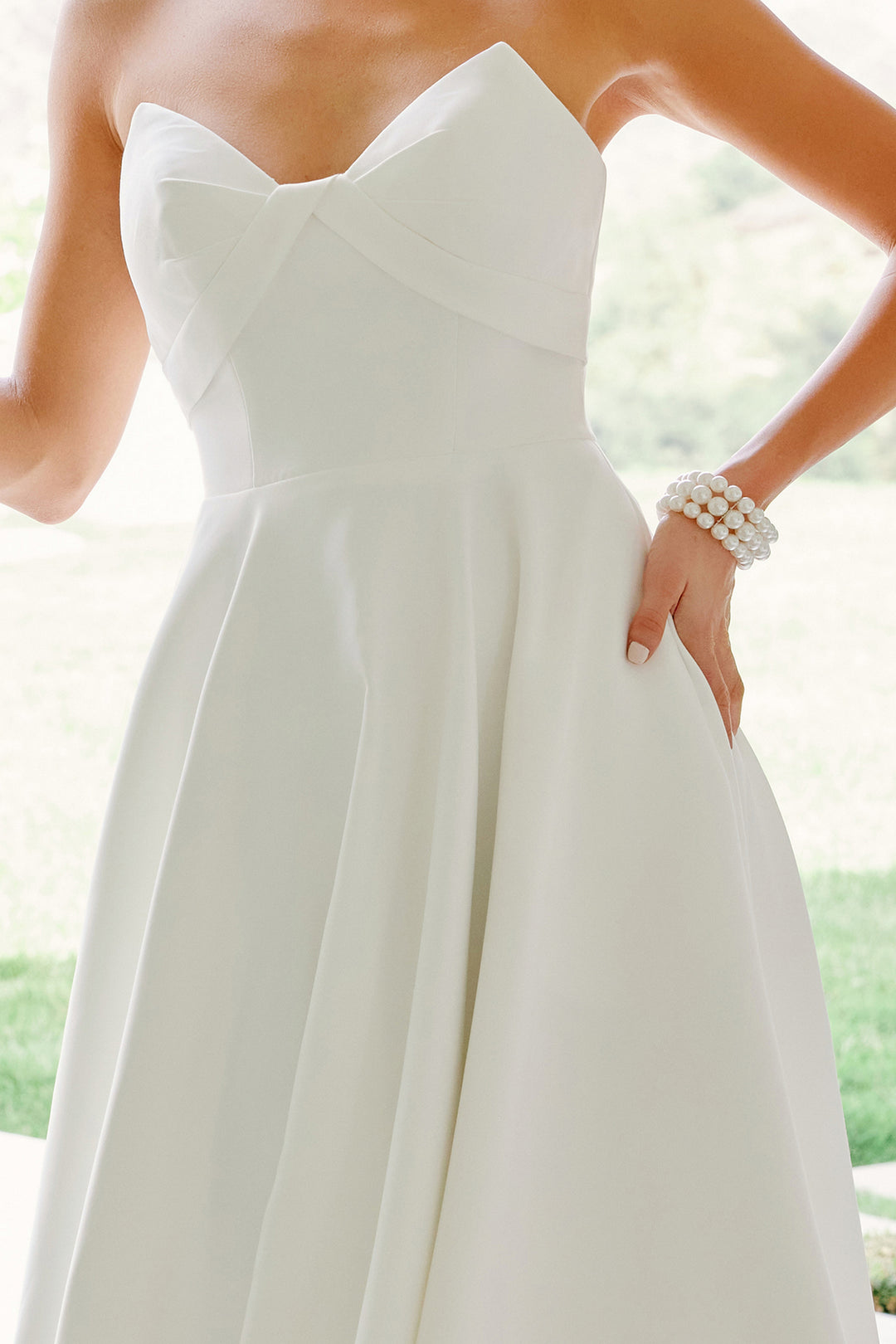 Satin Strapless A-line Bridal Gown by Nox Anabel JW1053