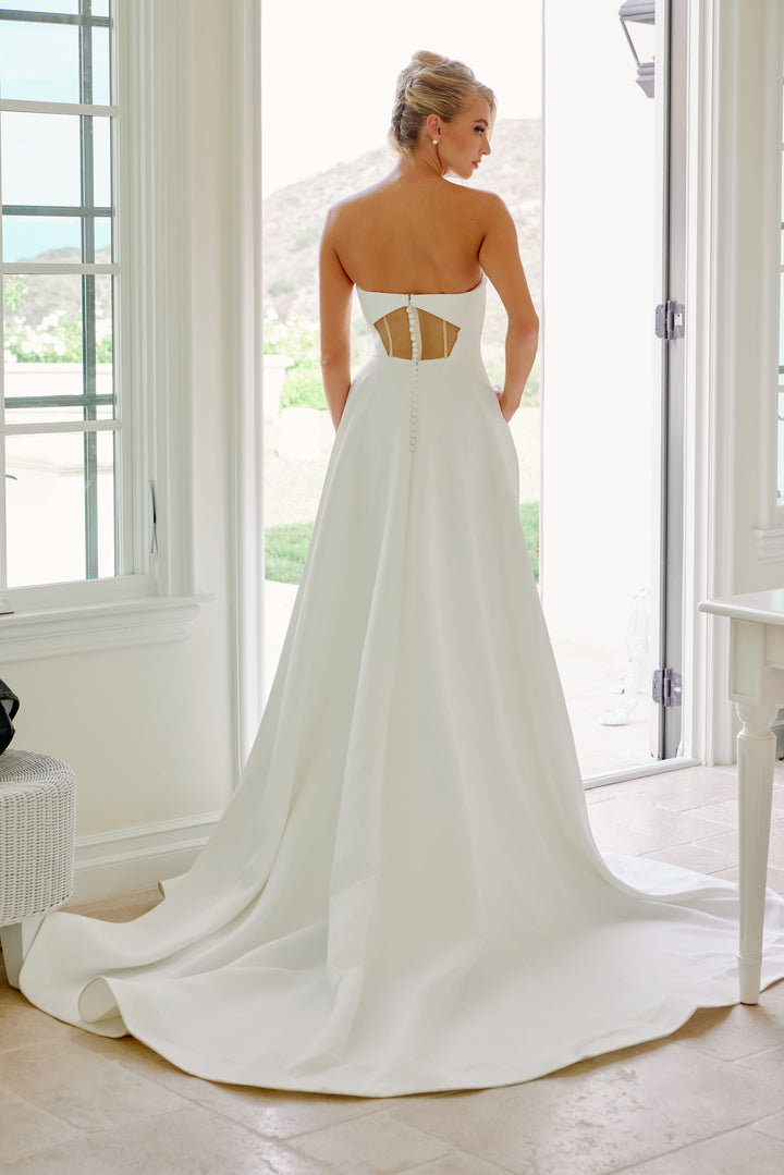 Satin Strapless A-line Bridal Gown by Nox Anabel JW1053