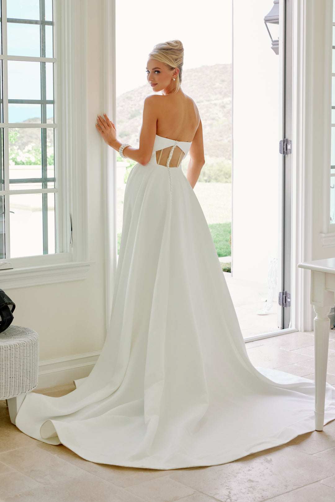 Satin Strapless A-line Bridal Gown by Nox Anabel JW1053