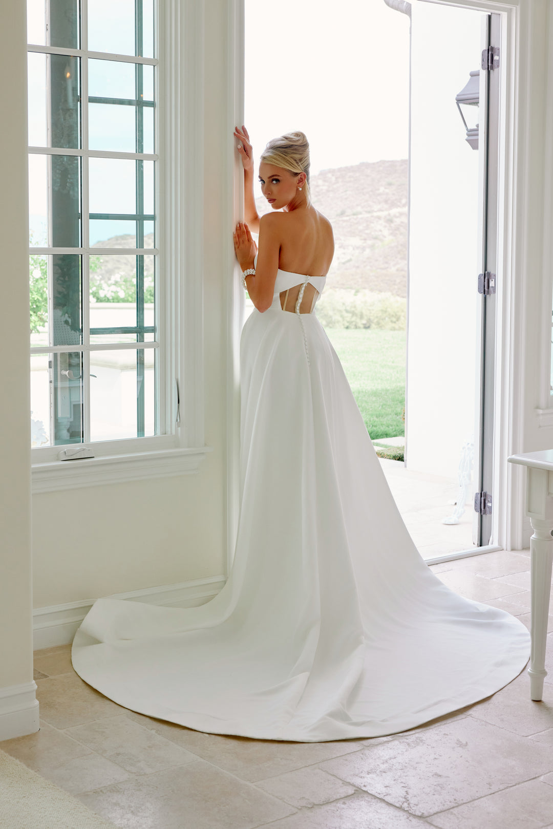 Satin Strapless A-line Bridal Gown by Nox Anabel JW1053