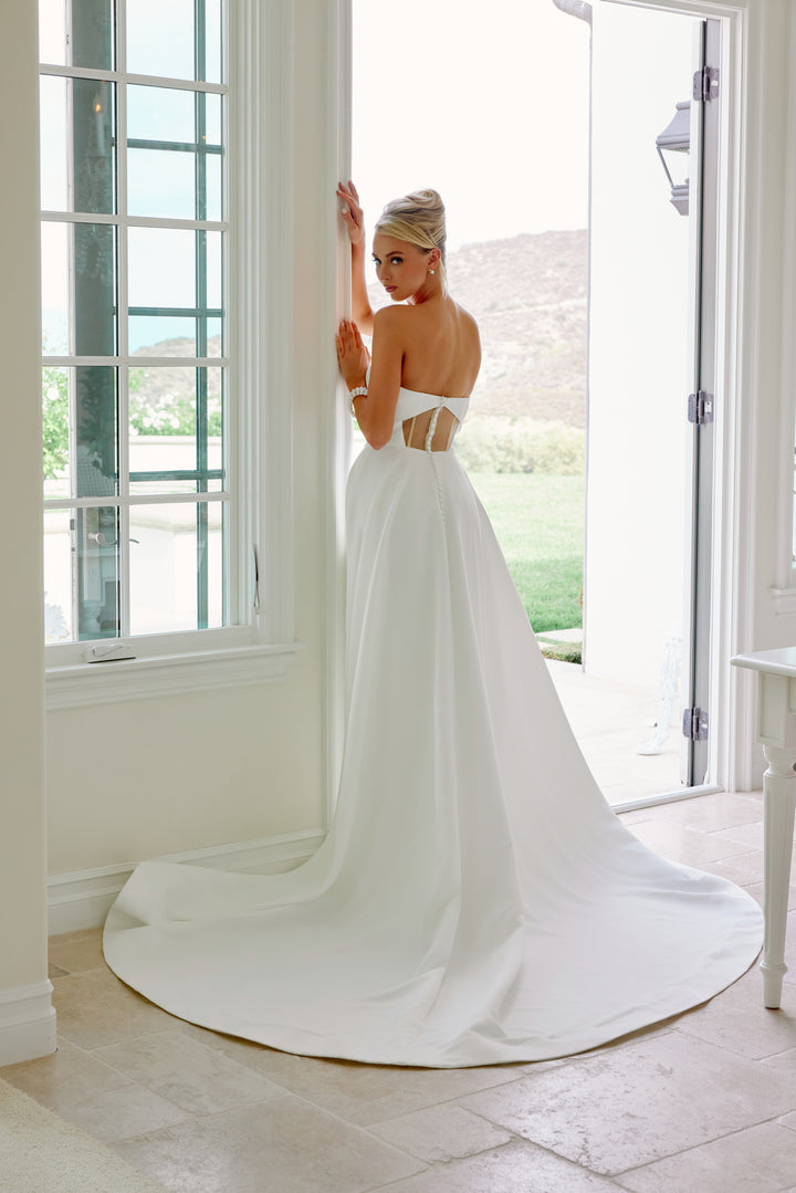 Satin Strapless A-line Bridal Gown by Nox Anabel JW1053