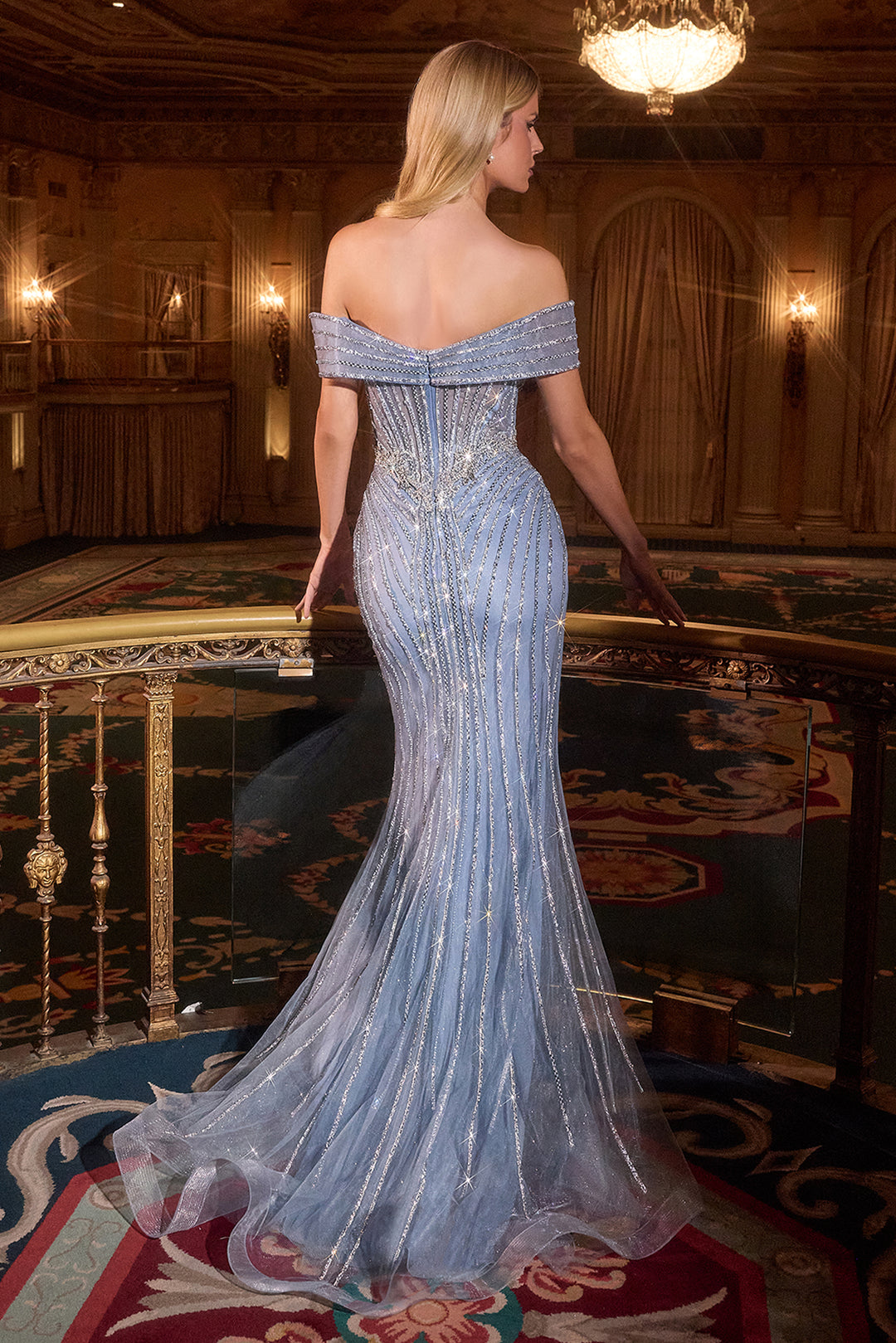 Off Shoulder Mermaid Dress by Ladivine KV1130