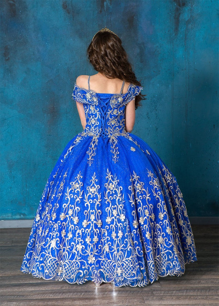 Girls Embroidered Cold Shoulder Gown by Calla KY-230