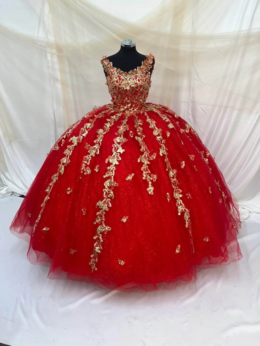 3D Butterfly Off Shoulder Ball Gown by Calla SCL-30021
