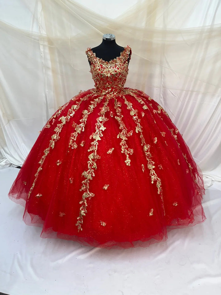 3D Butterfly Off Shoulder Ball Gown by Calla SCL-30021