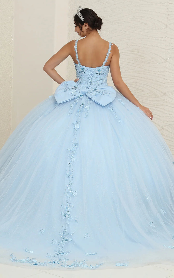 Applique Sleeveless Ball Gown by May Queen LK174