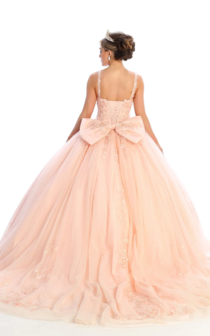 Applique Sleeveless Ball Gown by May Queen LK174