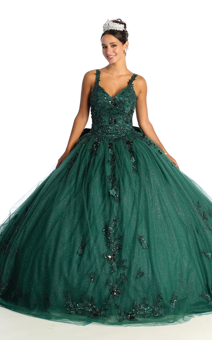 Applique Sleeveless Ball Gown by May Queen LK174