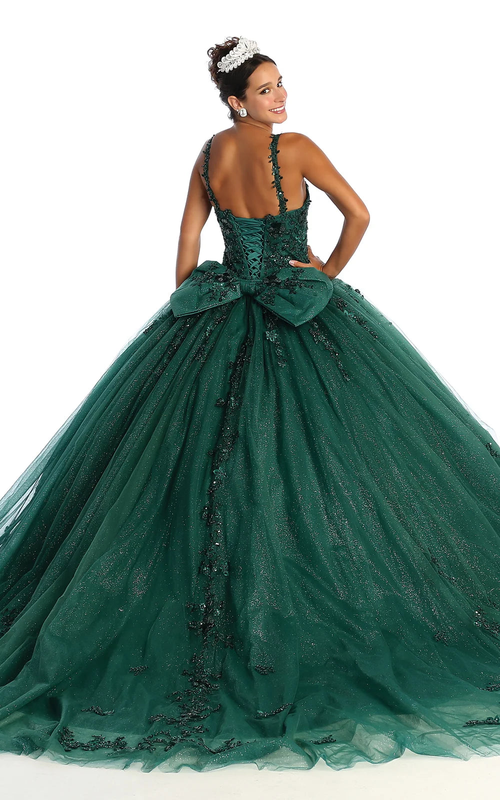 Applique Sleeveless Ball Gown by May Queen LK174