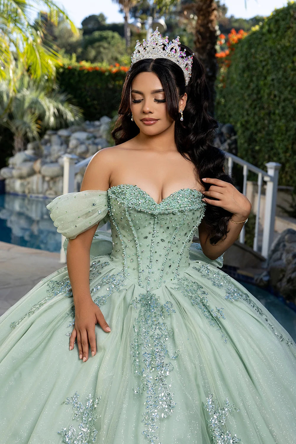 Applique Sweetheart Ball Gown by May Queen LK287