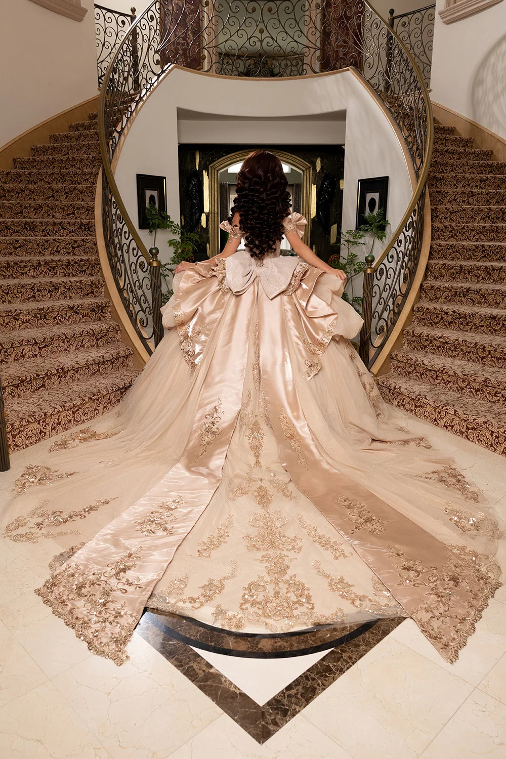 Off Shoulder Corset Ball Gown by May Queen LK307