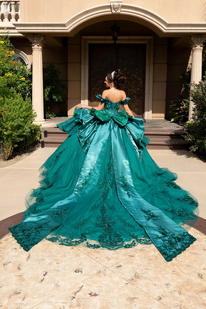 Off Shoulder Corset Ball Gown by May Queen LK307