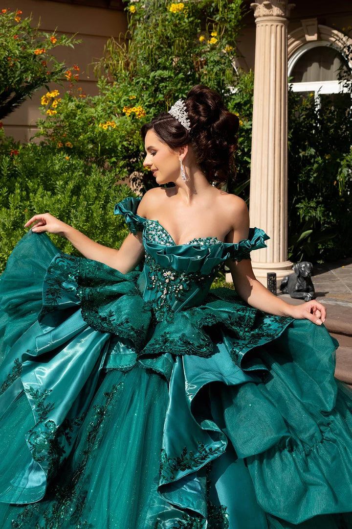 Off Shoulder Corset Ball Gown by May Queen LK307