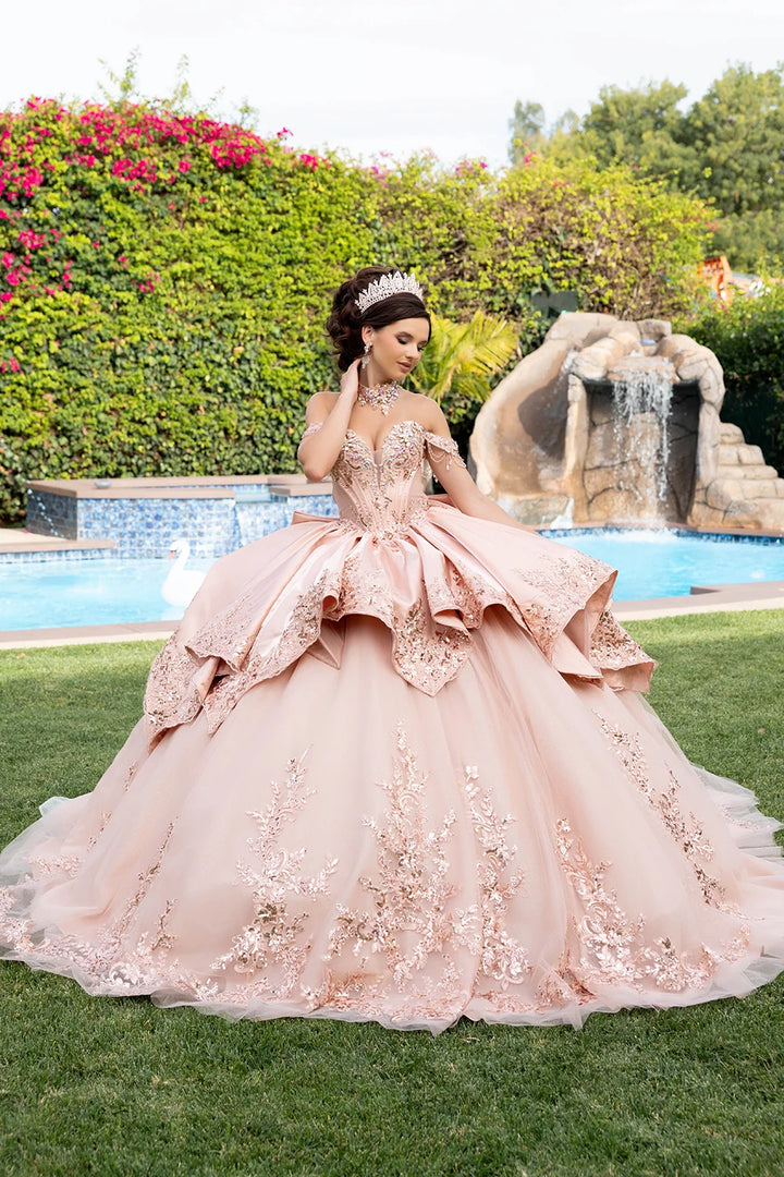 Off Shoulder High Low Ball Gown by May Queen LK314