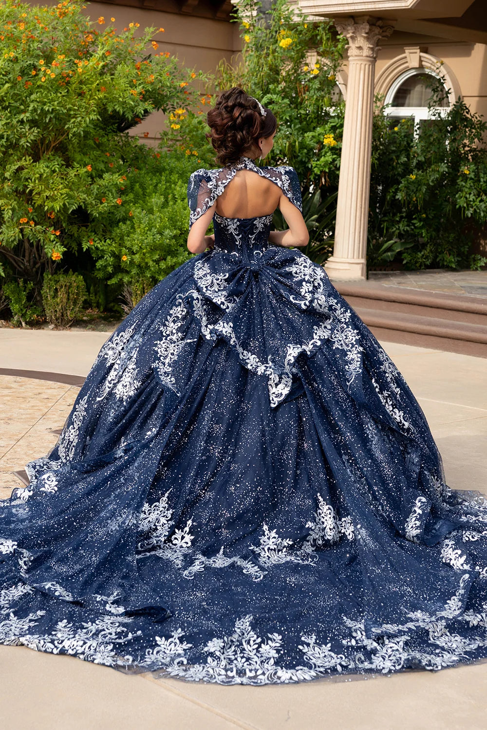 Strapless Bolero Jacket Ball Gown by May Queen LK320
