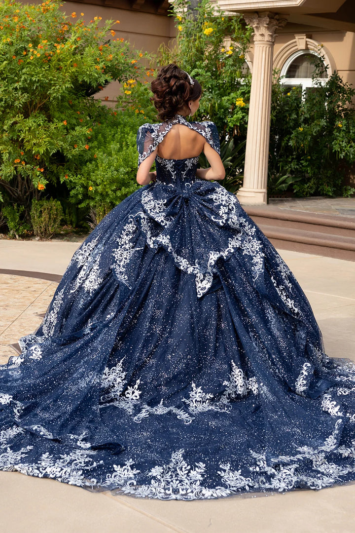 Strapless Bolero Jacket Ball Gown by May Queen LK320
