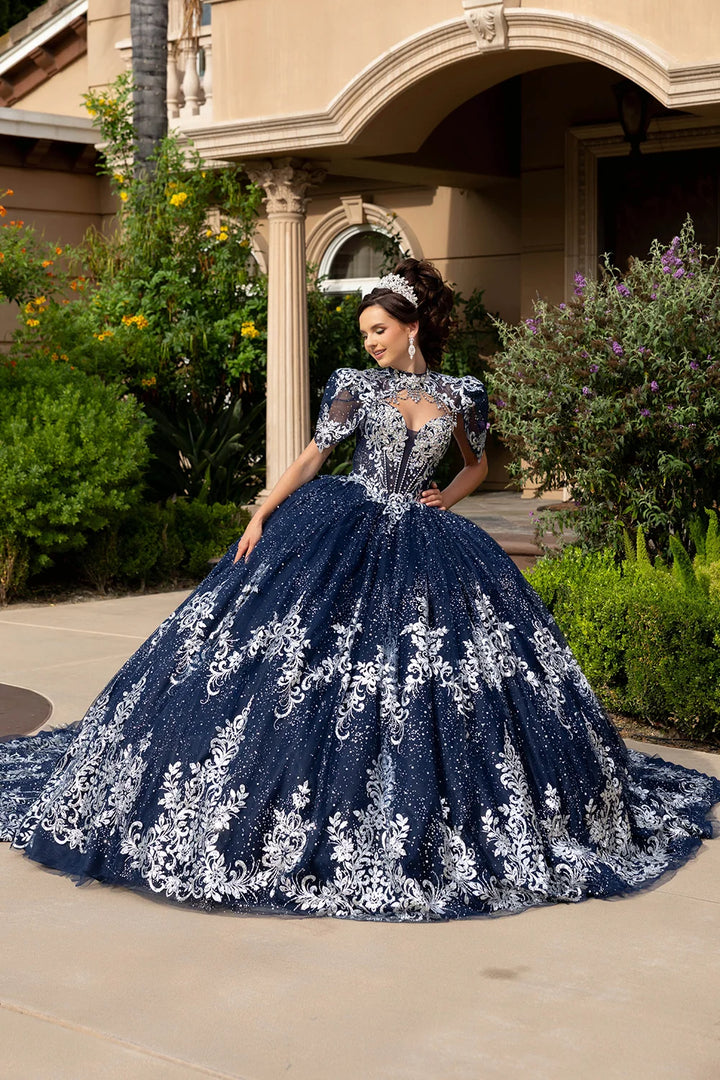Strapless Bolero Jacket Ball Gown by May Queen LK320