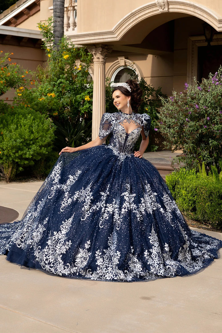 Strapless Bolero Jacket Ball Gown by May Queen LK320