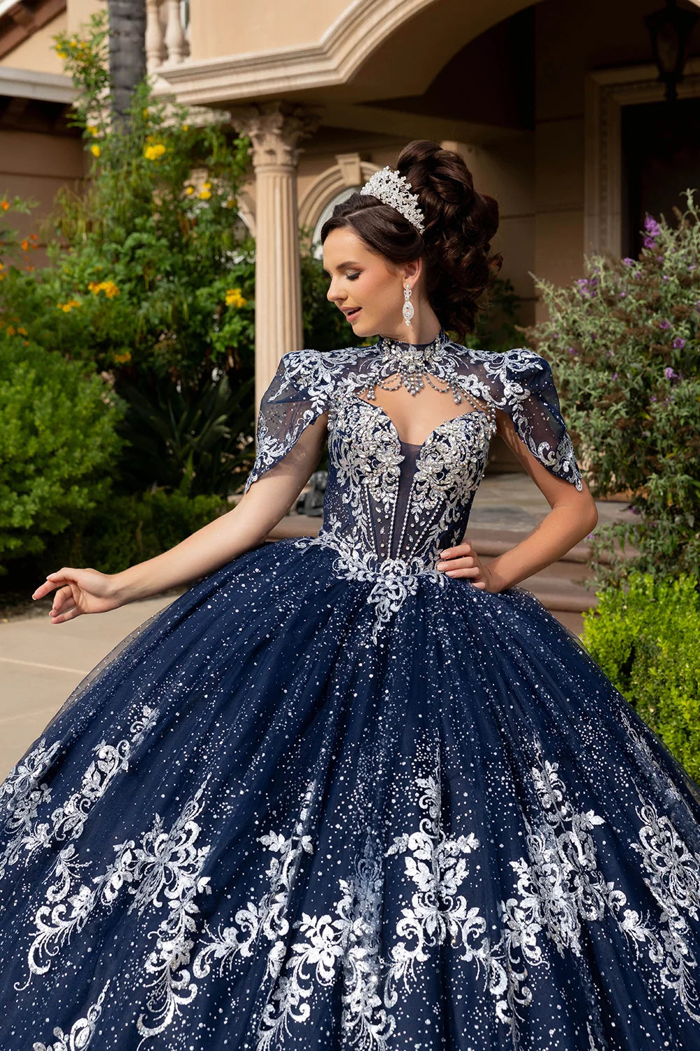 Strapless Bolero Jacket Ball Gown by May Queen LK320