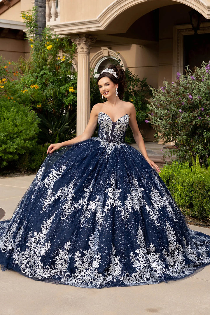 Strapless Bolero Jacket Ball Gown by May Queen LK320