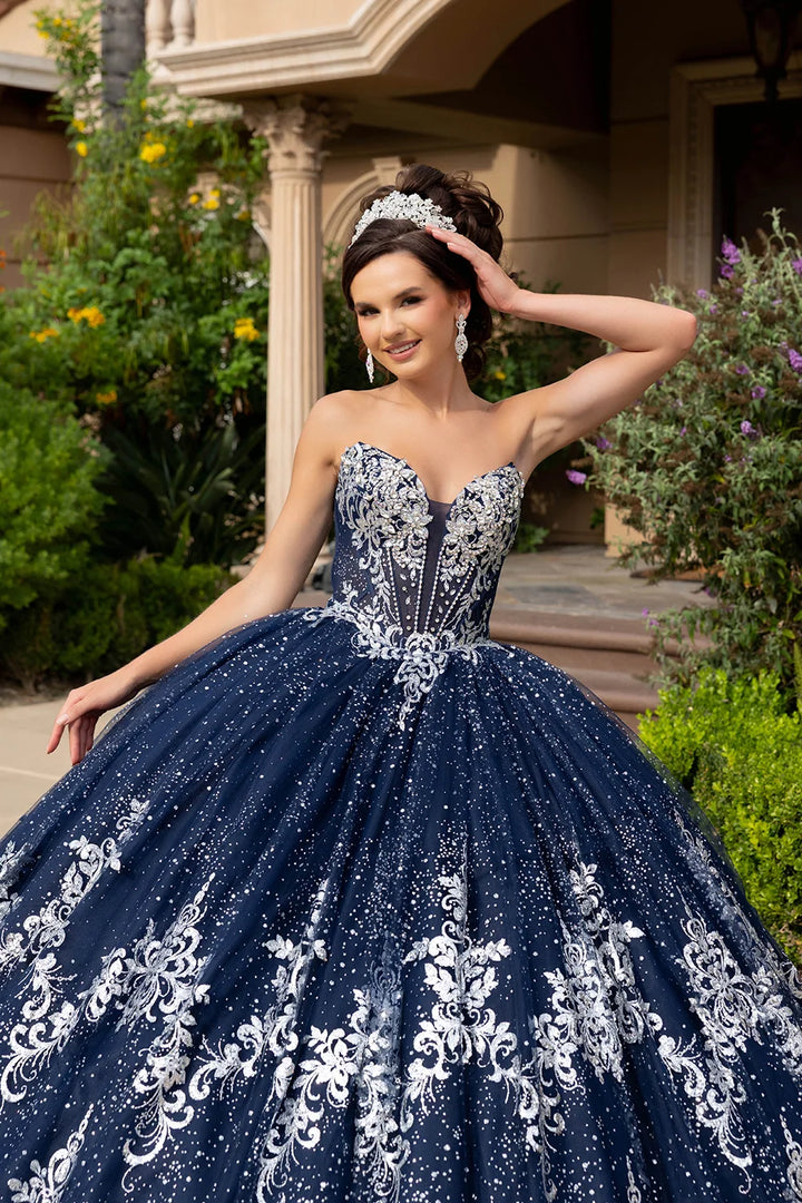 Strapless Bolero Jacket Ball Gown by May Queen LK320