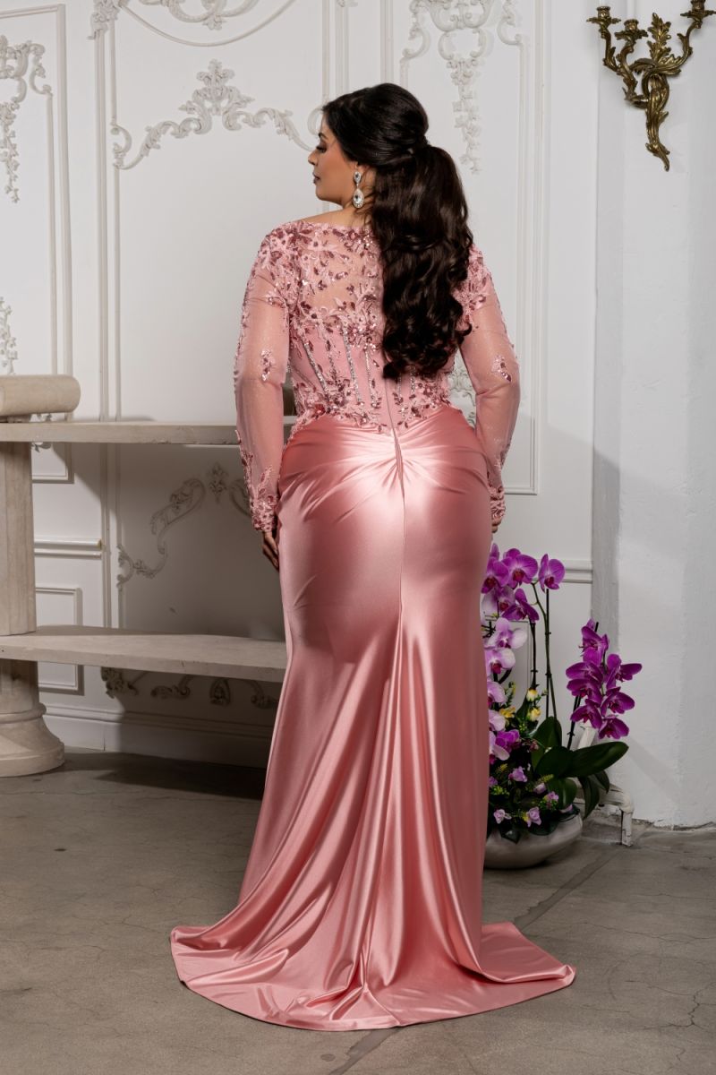 Fitted Long Sleeve Gown by May Queen MQ2204