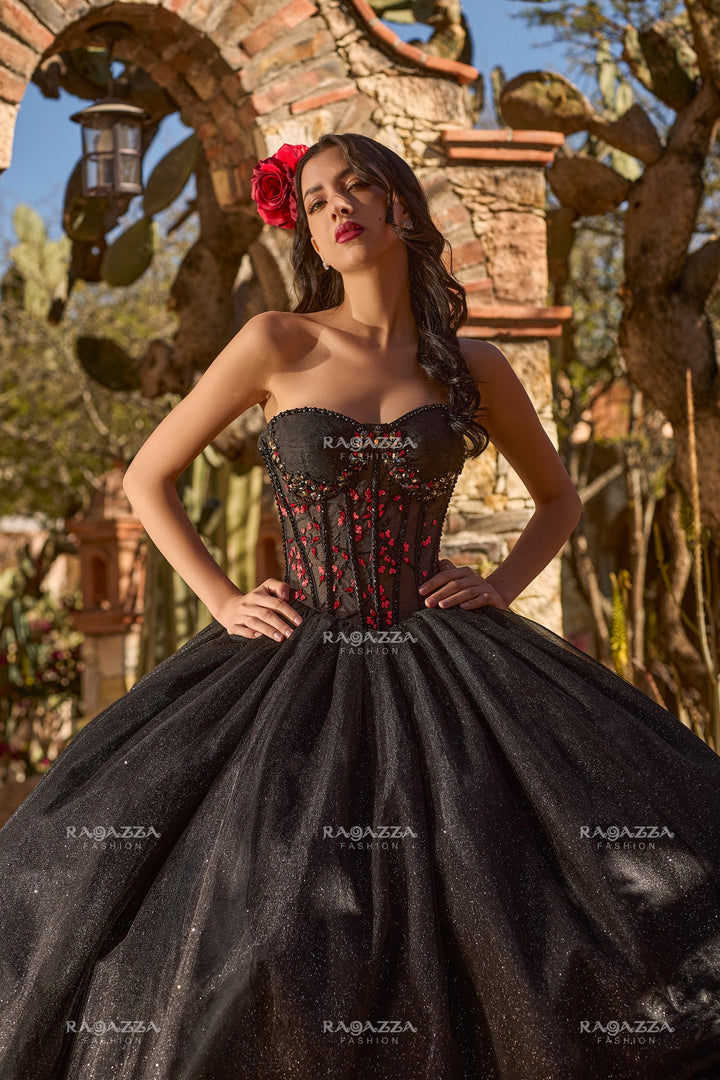 Corset Charro Quinceanera Dress by Ragazza MV55-155