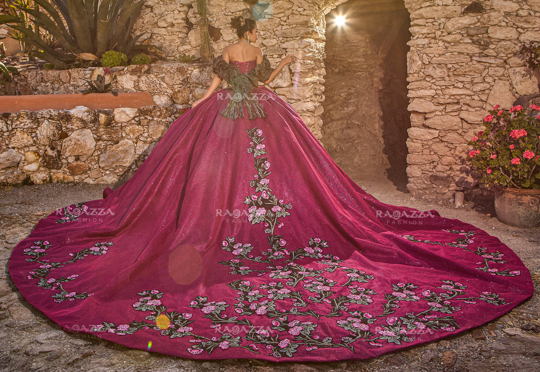 Floral Charro Quinceanera Dress by Ragazza MV56-156