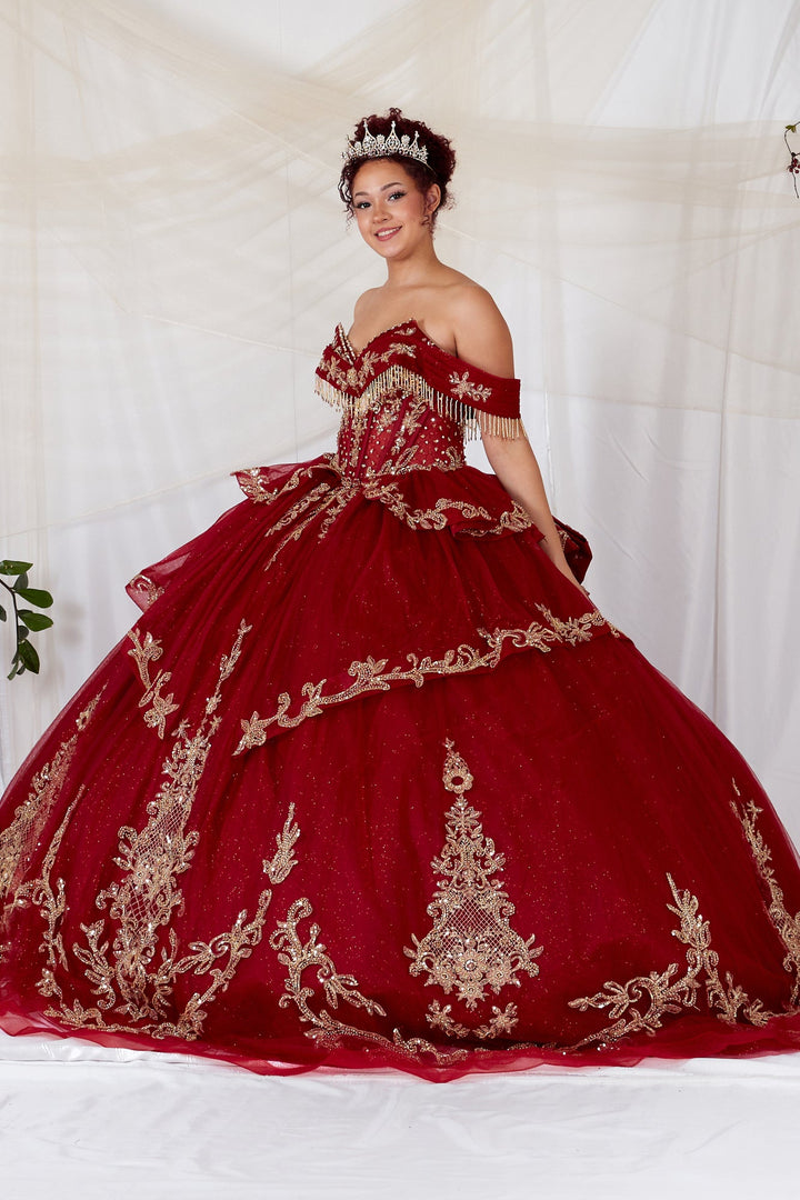 Applique Off Shoulder Ball Gown by Calla SCL-30048