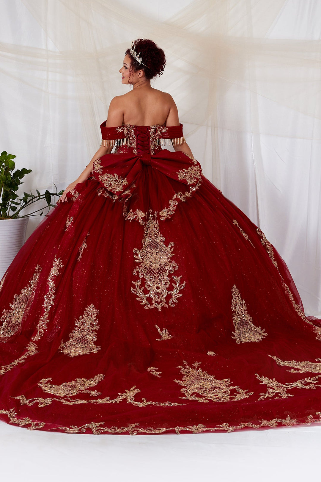 Applique Off Shoulder Ball Gown by Calla SCL-30048