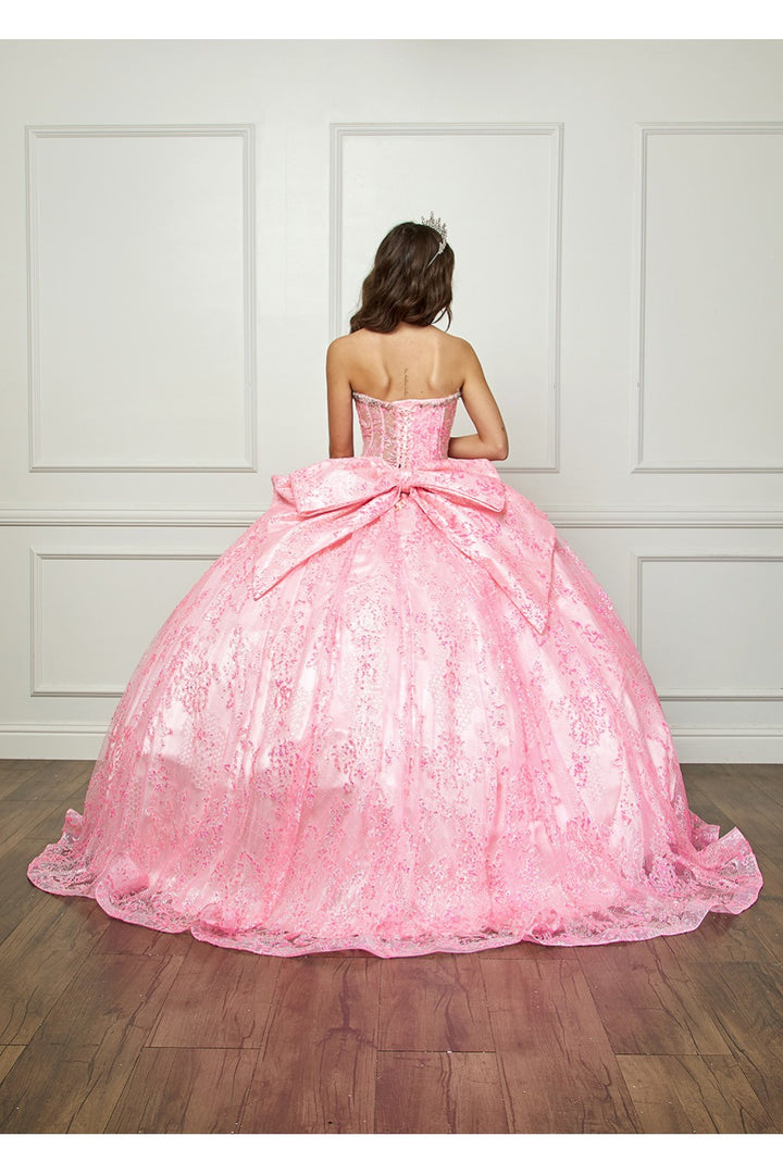 Strapless Sheer Corset Ball Gown by Petite Adele PQ1058