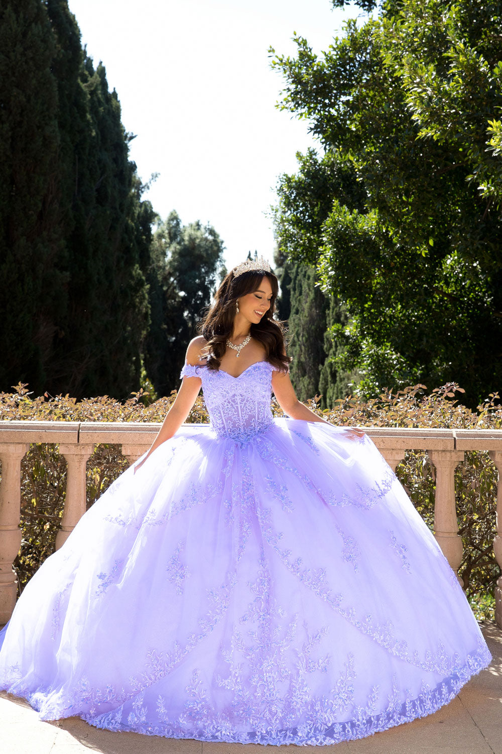 Off Shoulder Corset Ball Gown by Petite Adele PQ1060