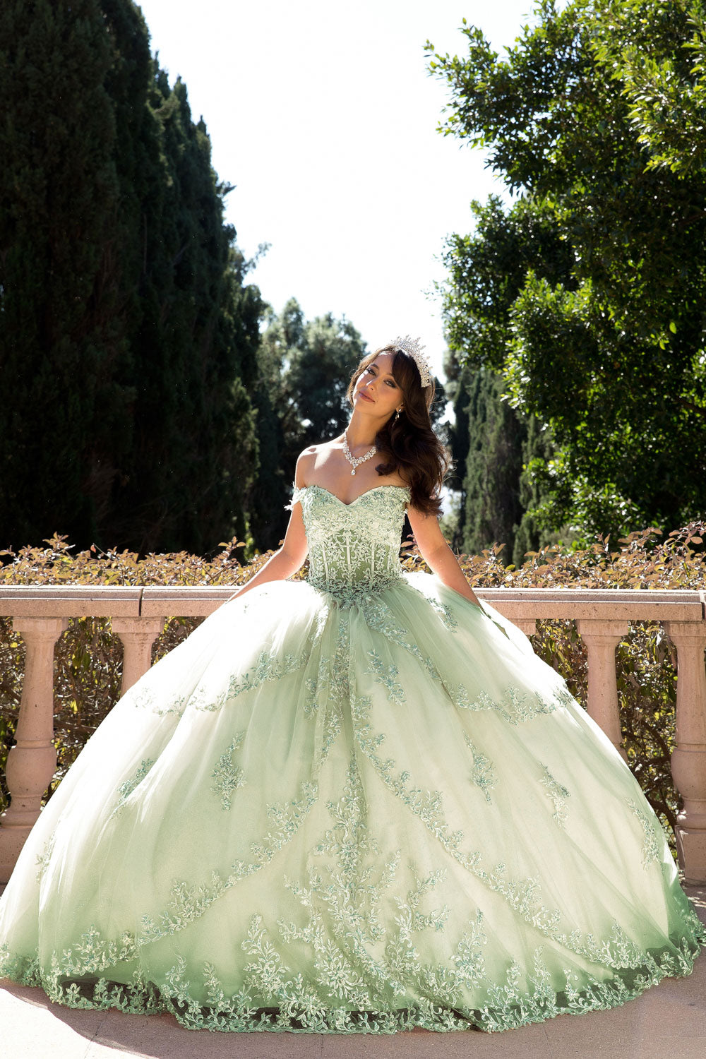 Off Shoulder Corset Ball Gown by Petite Adele PQ1060
